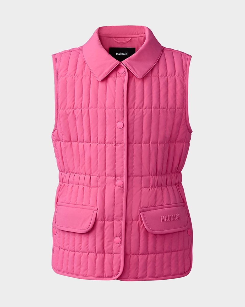 Girl's Naya Logo-Print Quilted Vest, Size 8-14
